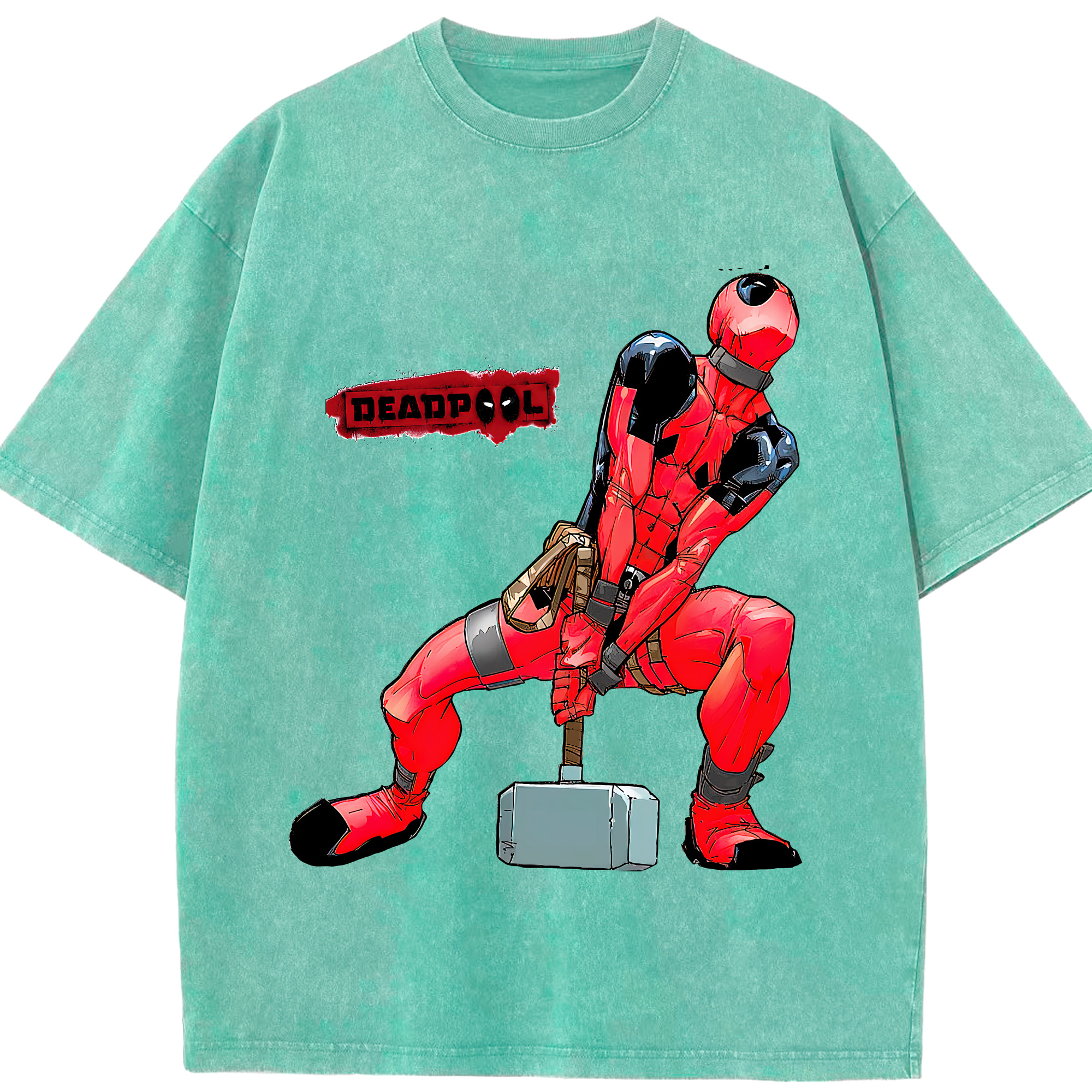 （画像用） Deadpool デッドプール 綿100% ヴィンテージ風 半袖Tシャツ（フロントプリント）